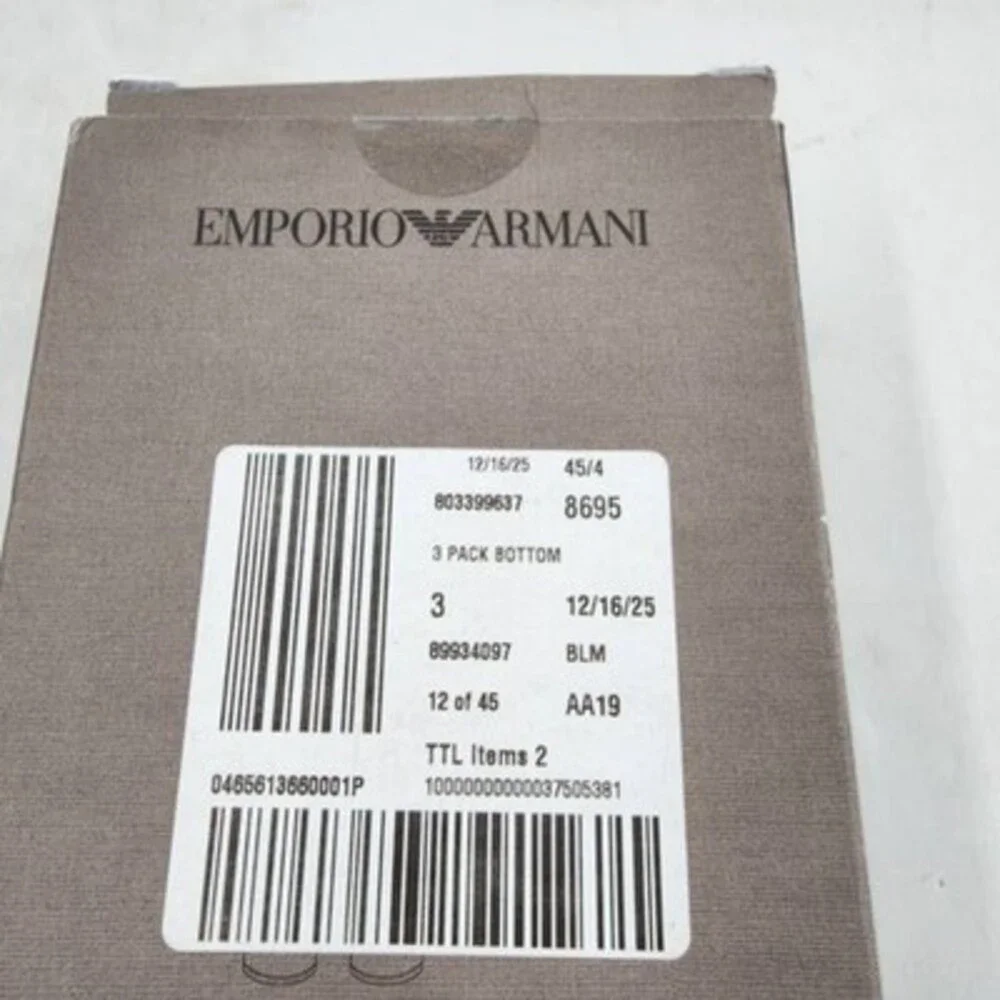 Emporio Armani Stretch Cotton Boxer Briefs Men's M Multicolor - Pack of 3